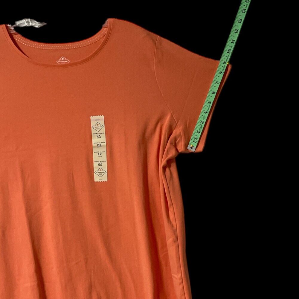 St John's Bay Knit Orange Woman Shirt Short sleeve SZ/ 2X - Picture 5 of 8